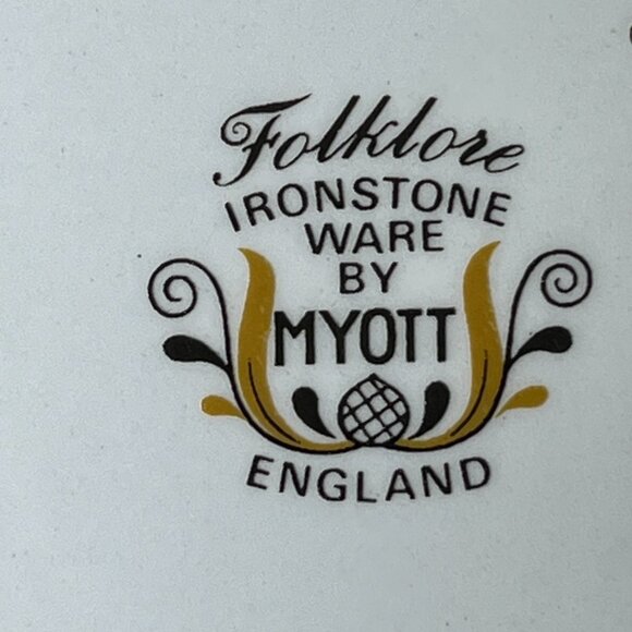 Folklore Ironstone ware by Myott England 2 Cereal Bowls 6,5" Brown Flowers - Picture 12 of 13